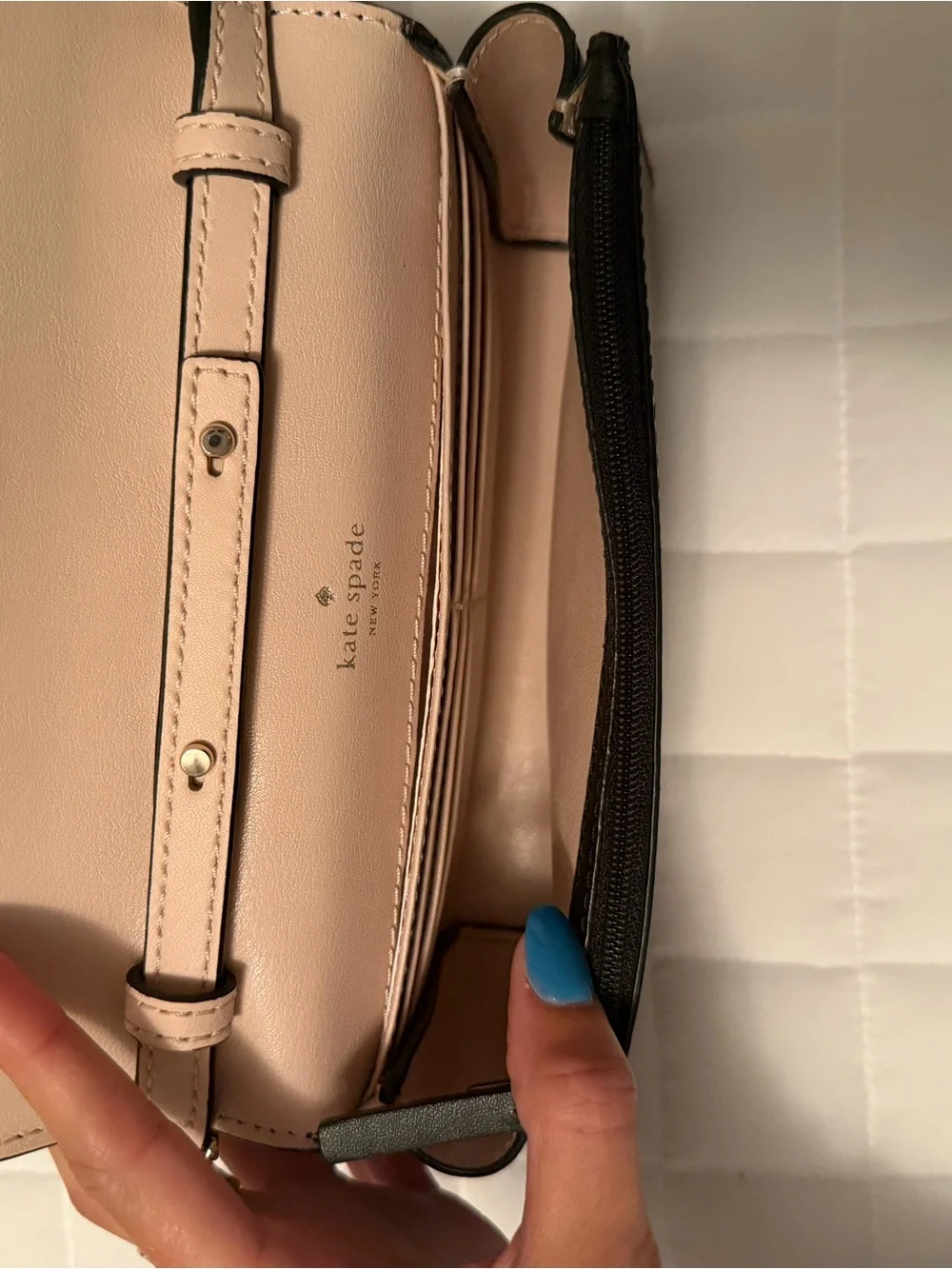 kate spade Black Scalloped Flap Leather Crossbody